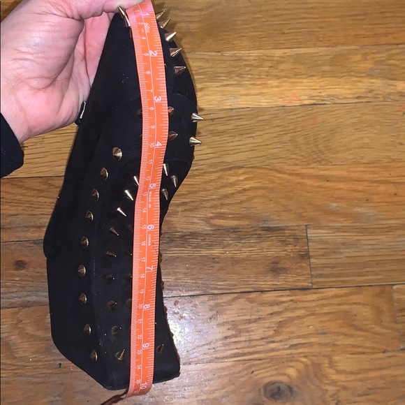 BLACK SUEDE LIKE WEDGE/ PLATFORM SPIKE SIZE 9 - Picture 6 of 6